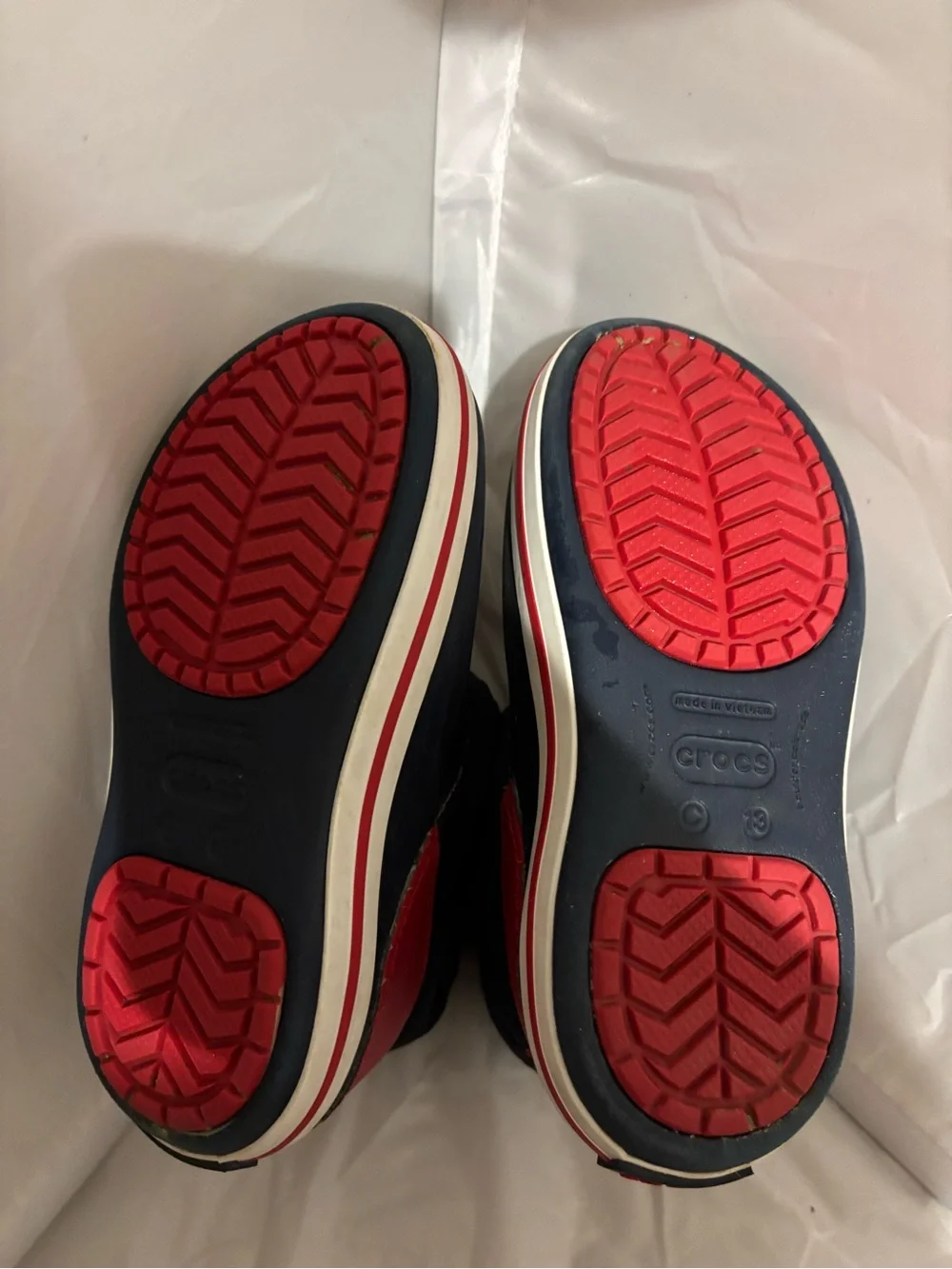 Croc Kids Navy and Red Winter Boots